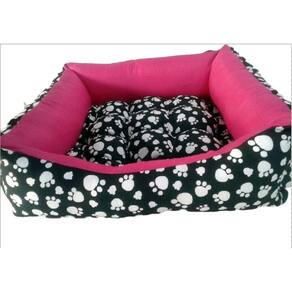 Cama pet 60cm x 60cm cachorro porte médio pata pink