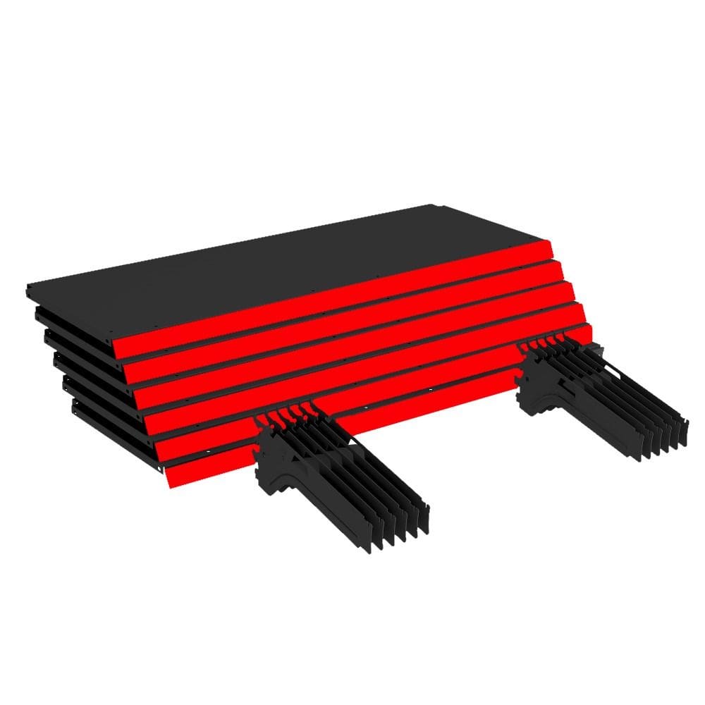 Kit 12 Bandejas Gondola FIT 40 Preto 12X 30x90 Pe Vermelho