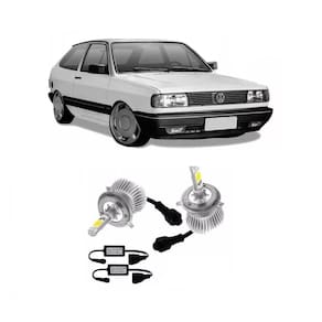 Kit lâmpada super led 6000k farol alto baixo gol quadrado 87