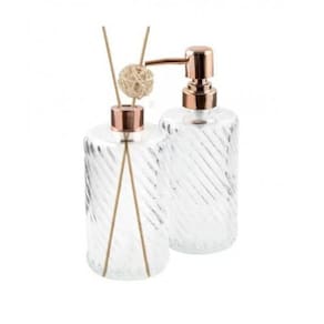Dispenser banheiro odorizador de aromas rose vidro espiral