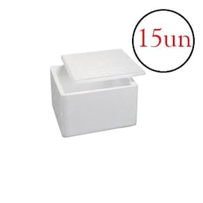 Caixa isopor térmica 1kg gelo alimento - kit 15un