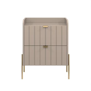 mesa de cabeceira lateral para canto de cama quarto moriah 45cm com gavetas conect pe de ferro dourado