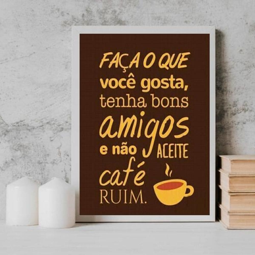 Quadro Madeira Preto 24x18cm c/ Vidro - Decoração Ambientes