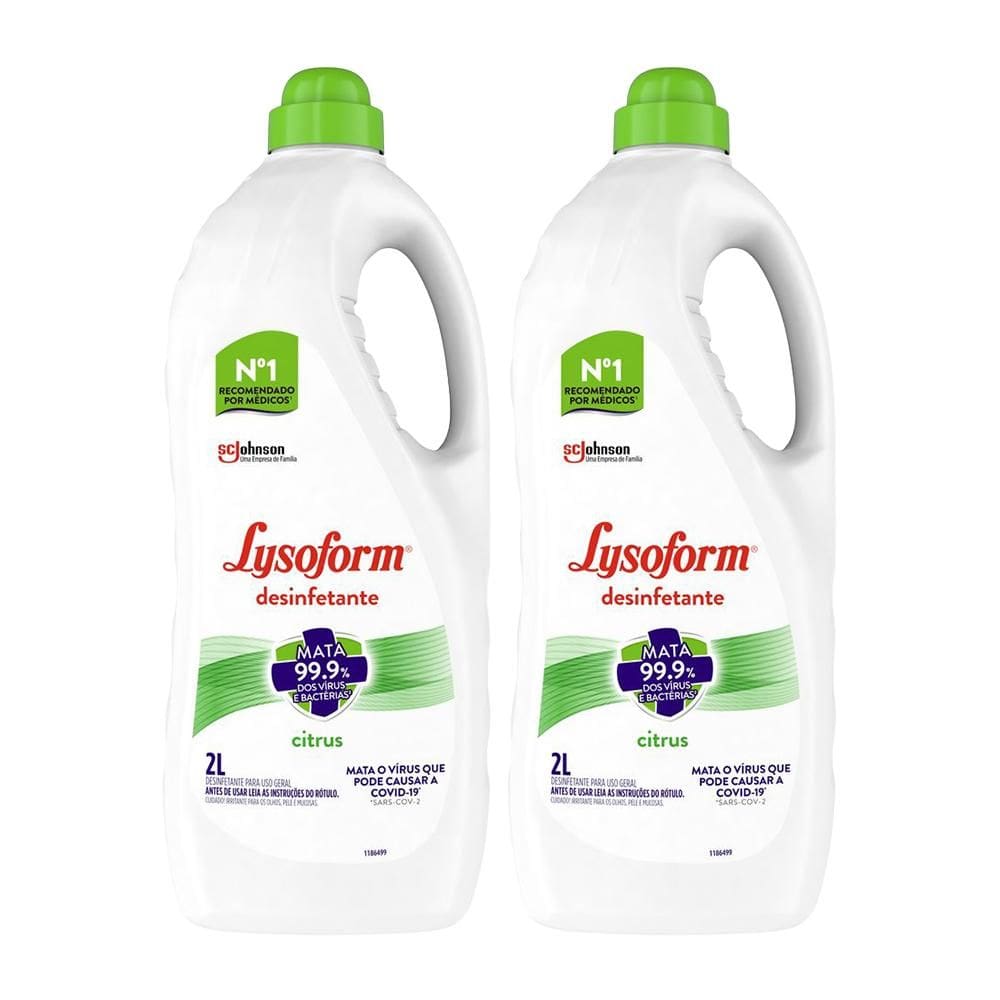 Kit 2 Desinfetante Líquido Lysoform Citrus 2L cada