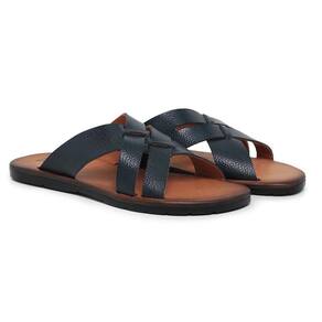 Sandália Masculina Couro Tiras Conforto Moderna Macia