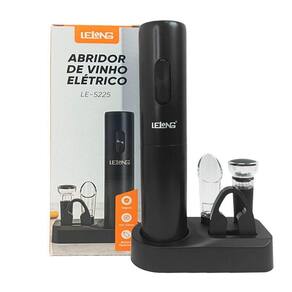 Kit Saca Rolha Elétrico + Rolha Vácuo, Cortador E Derramador