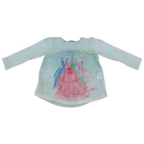 Batinha infantil manga longa menina Mon Sucrê verde/rosa