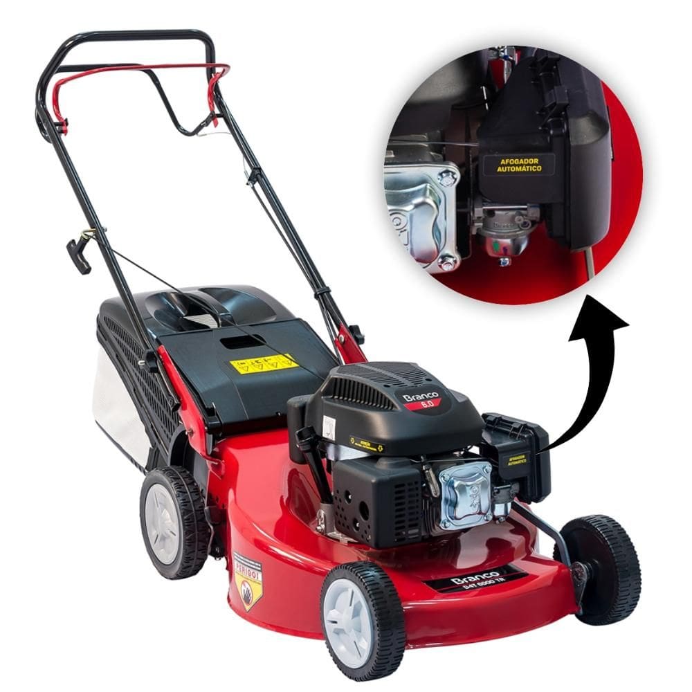 Cortador Grama à Gasolina Branco B4T6000TR 6CV Corte 51cm com Recolhedor
