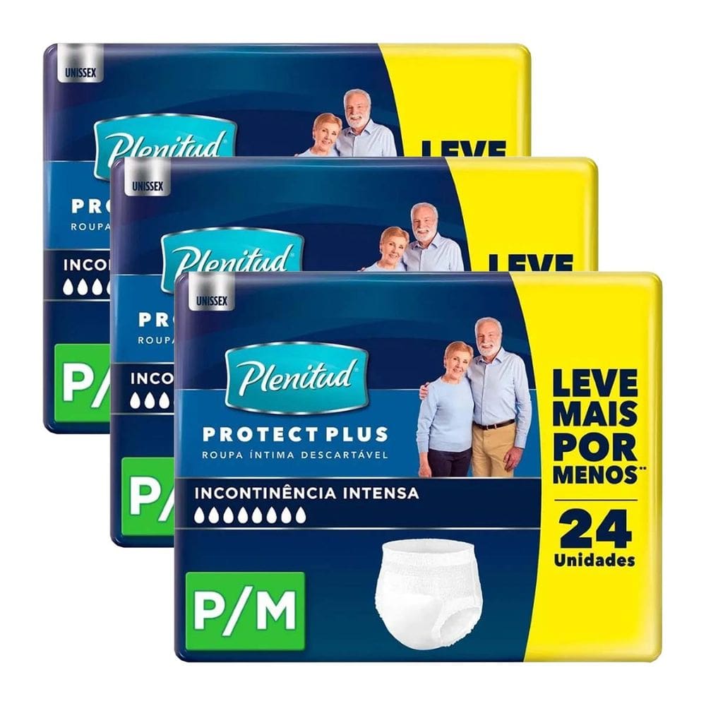 Kit 3 und Roupa Íntima Plenitud Protect Plus P/m 24 und
