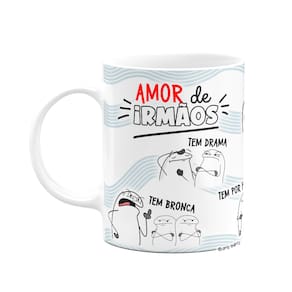 Caneca Flork Irmãos - Amor de irmãos - M2 Branca
