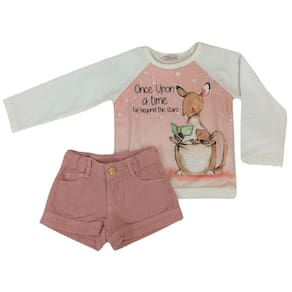 Conjunto infantil inverno bebê Mon Sucrê rose/off