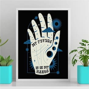 Quadro My Future Is In My Hands 24X18Cm - Com Vidro Branca