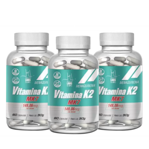 Kit 3 Unidades Vitamina K2 (MK7 149,06mcg) - 60 Cápsulas - Health Labs