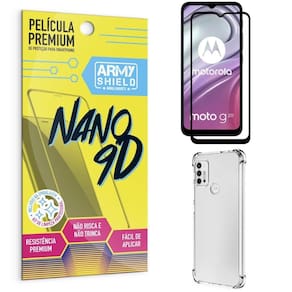 Capinha moto g20 + película premium nano 9d - armyshield