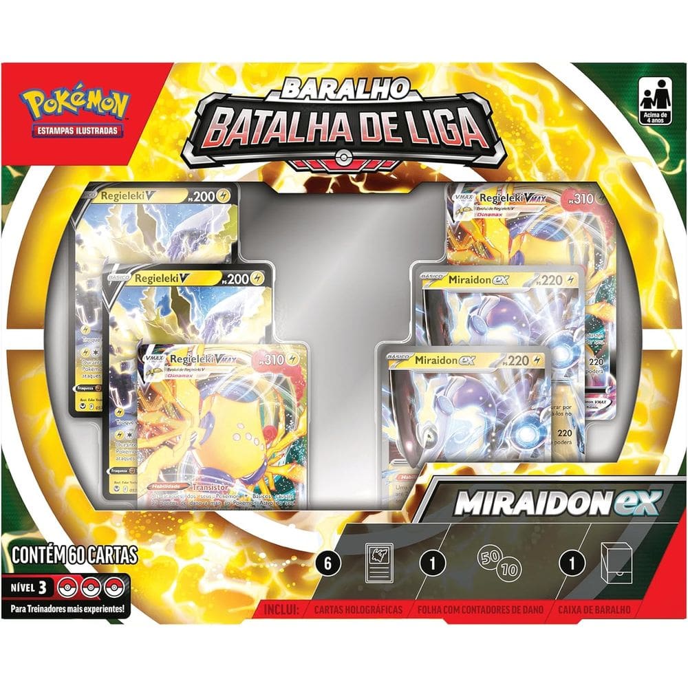 Jogo de Cartas - Pokemon Baralho de Liga Miraidon Ex COPAG DA AMAZONIA