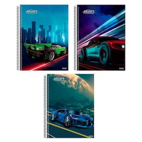 Caderno unv espiral capa dura silver tuning 80f 1mat