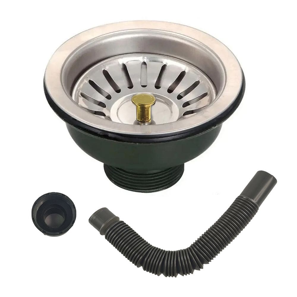 Ralo Valvula Dreno de Pia 10x10 Filtro Sifao Tubo de Escoamento Casa Cozinha Lavanderia Lavabo