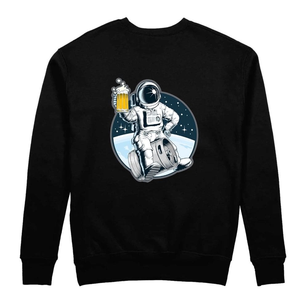 Moletom Masculino Grosso Flanelado Estampa Astronauta Lua Casaco Inverno Algodao Poliester Macio