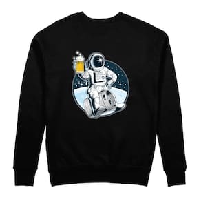 Moletom Masculino Grosso Flanelado Estampa Astronauta Lua Casaco Inverno Algodao Poliester Macio