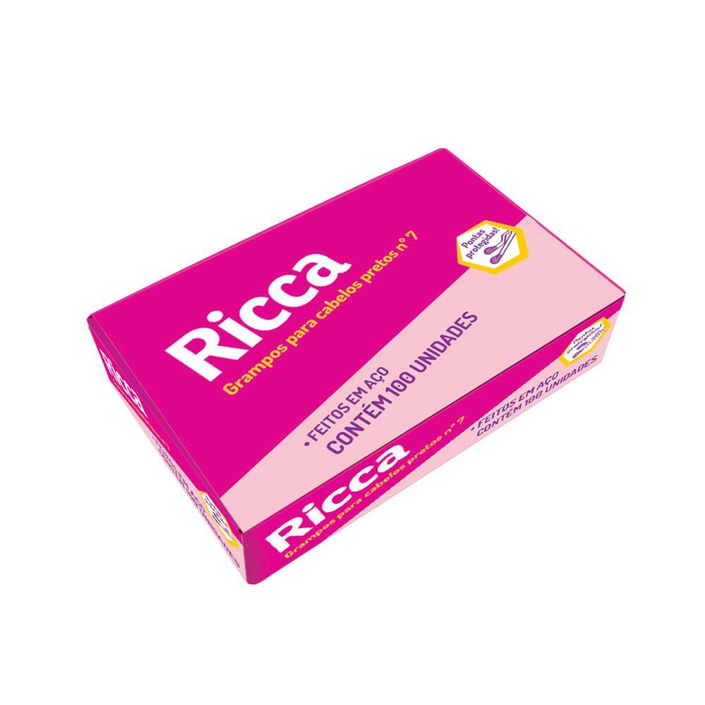 Grampo Para Cabelo 100 Un. Preto Nº7 Ricca