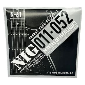 Cordas guitarra profissional nig 11-52 + palheta + corda e