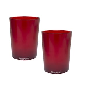 Kit 2 copos short drink 200ml vermelho - policarbonato