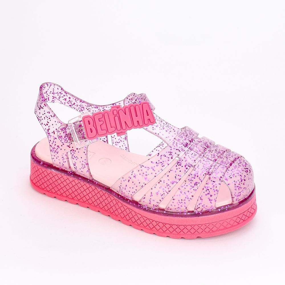 Sandália Infantil Plataforma Belinha Pink Glitter