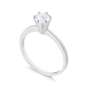 Anel prata 925 aparador aliança solitário zircônia 4mm tam14
