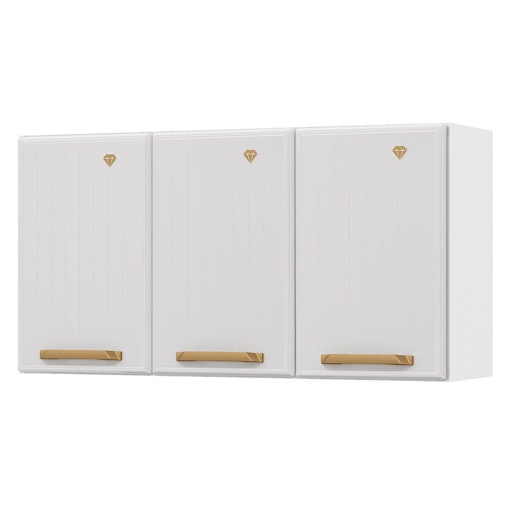 Armário Aéreo Cozinha Aço Diamante 3 Portas Branco - Telasul
