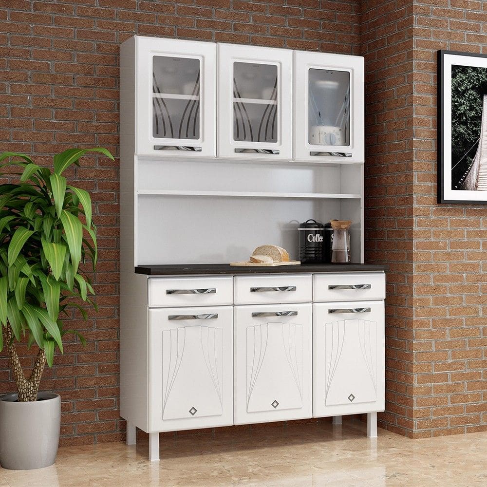 Armário de Cozinha Aço Star New 6 Portas 3 Gavetas Branco - Telasul