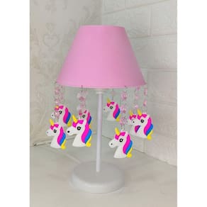 Abajur unicórnio rosa 30cm - quarto de crianças