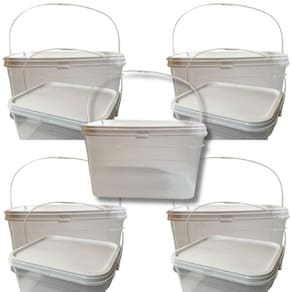 Balde para arroz e feijao transparente 2.4l 05 pçs
