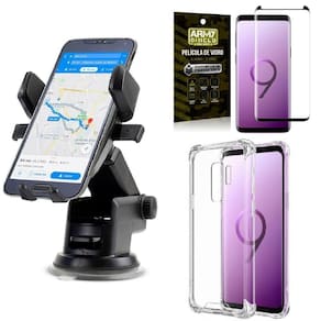 Capa samsung s9 plus + suporte veicular automatic + película