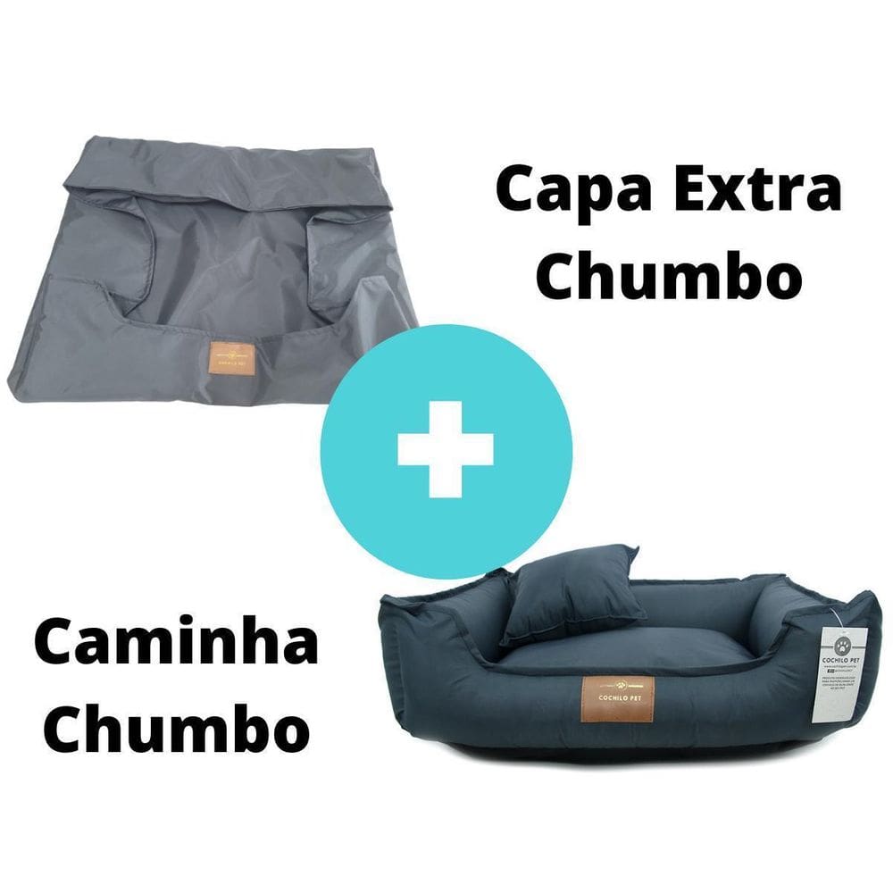 Cama cachorro + capa extra 70xcm - cinza/ cinza