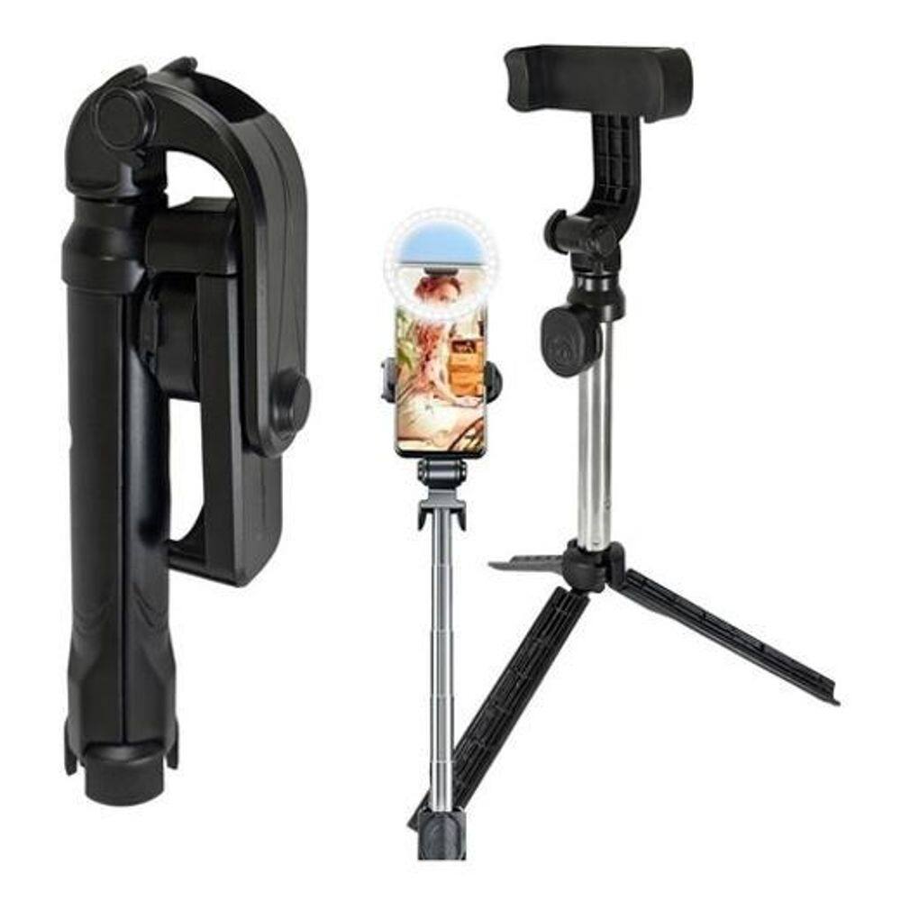 Pau de selfie estabilizador com led tripé controle le-3506