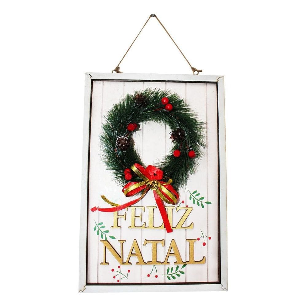 Plaquinha feliz natal pendurar porta guirlanda natal enfeite