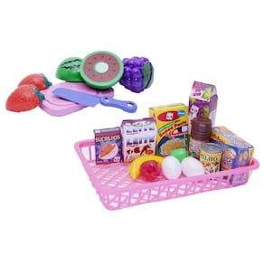 Mega kit infantil mercado comida tabua ferro panela fuê 76p