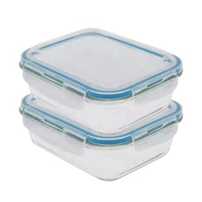 Kit 2 potes hermético vidro borossilicato marmita 1000ml