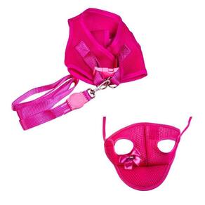 Kit boné e coleira para cães - colete e boné aerado rosa pp
