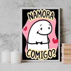 Quadro Pedido Namoro Namora Comigo 24X18Cm - Com Vidro