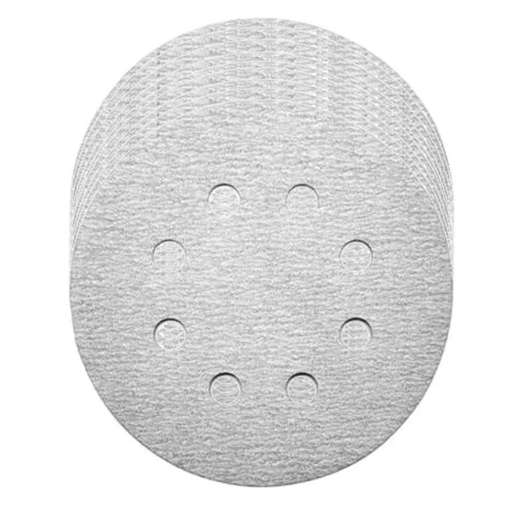 Disco de lixa tiras aderentes branco 150mm grão 400 starfer 10