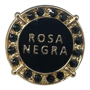 Anel ajustável gira rosa negra 2,50 cm dourado - bialluz