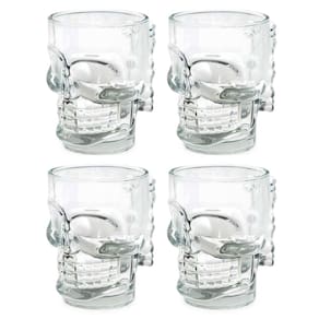 4 Caneca Caveira Rock Chopp Cerveja Vidro 510Ml Grande