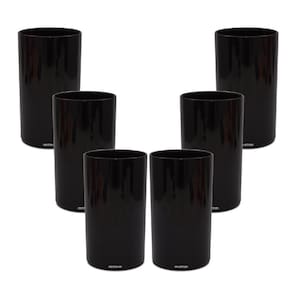 Kit 6 copos long drink 280ml preto policarbonato texturizado