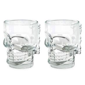 2 Caneca Caveira Rock Chopp Cerveja Vidro 510Ml Grande