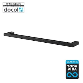 Porta toalha bastão duplo docol flat onix 010137ce