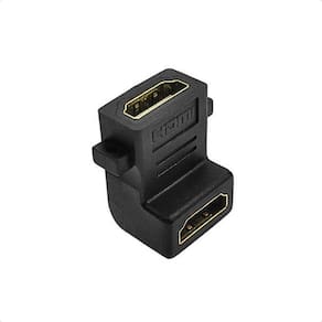 Adaptador emenda hdmi fêmea x fêmea l 90º graus plug painel