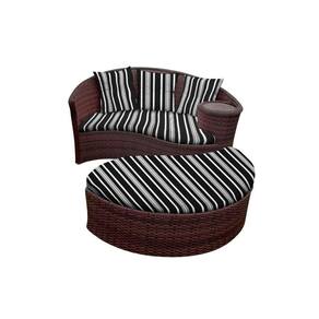 Chaise Orbit Com Puff - Tecido Friso Preto