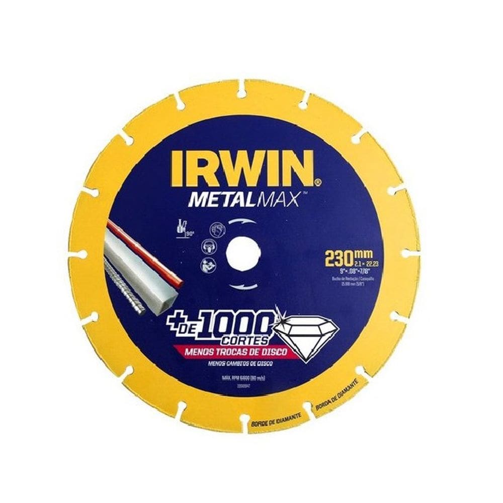 Disco de Corte Diamantado 230mm Profissional MetalMax Irwin