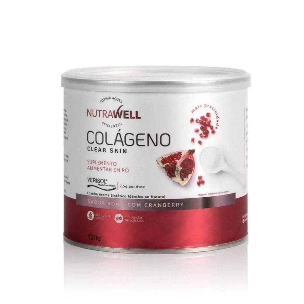 Colageno Verisol Clear Skin Nutrawell Romã Cranberry 120G